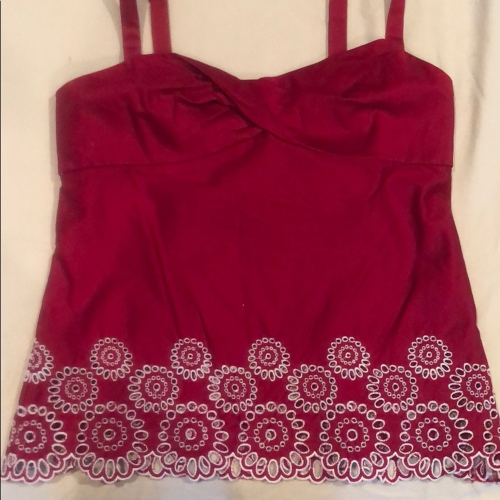 Petite loft top, floral print on bottom